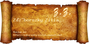 Záborszky Zilia névjegykártya