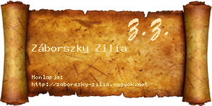 Záborszky Zilia névjegykártya